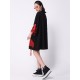 Red Goldfish Embroidered Loose Round Neck T-Shirt Dress Red Goldfish Embroidered Loose Round Neck T-Shirt Dress