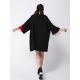 Red Goldfish Embroidered Loose Round Neck T-Shirt Dress Red Goldfish Embroidered Loose Round Neck T-Shirt Dress