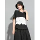 Original Falbala Split-Joint T-Shirts Tops Original Falbala Split-Joint T-Shirts Tops