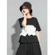Original Falbala Split-Joint T-Shirts Tops Original Falbala Split-Joint T-Shirts Tops