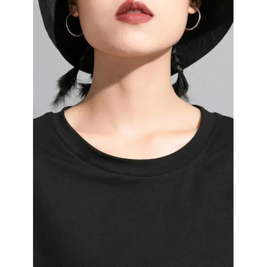 Original Falbala Split-Joint T-Shirts Tops Original Falbala Split-Joint T-Shirts Tops