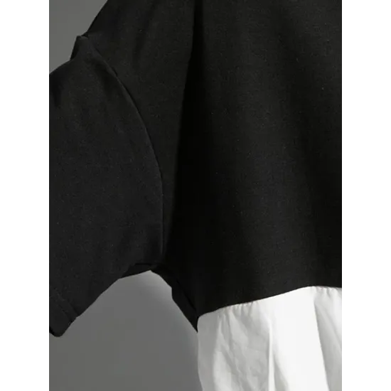 Original Falbala Split-Joint T-Shirts Tops Original Falbala Split-Joint T-Shirts Tops