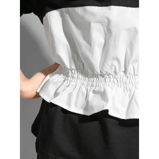 Original Falbala Split-Joint T-Shirts Tops Original Falbala Split-Joint T-Shirts Tops