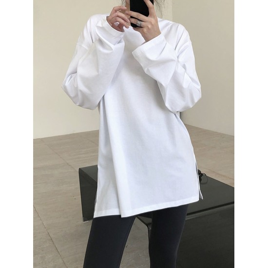 Original Solid Long Sleeve T-Shirts Tops Original Solid Long Sleeve T-Shirts Tops