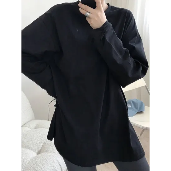 Original Solid Long Sleeve T-Shirts Tops Original Solid Long Sleeve T-Shirts Tops
