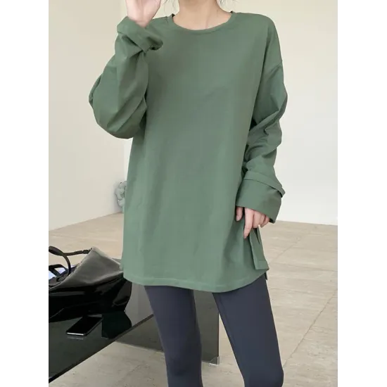 Original Solid Long Sleeve T-Shirts Tops Original Solid Long Sleeve T-Shirts Tops