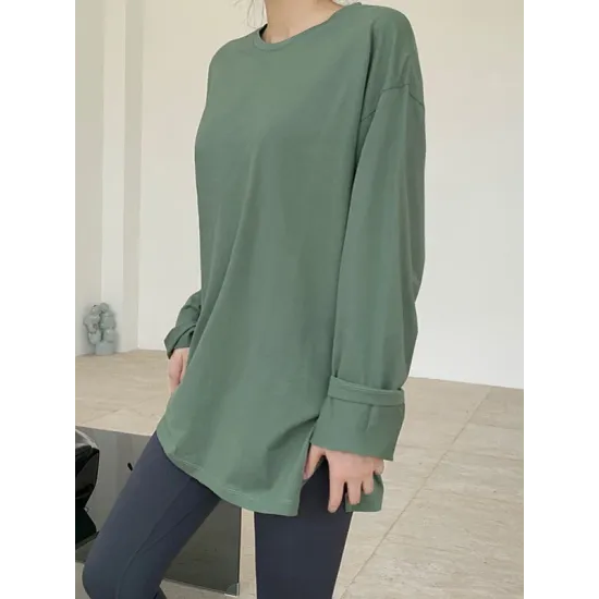 Original Solid Long Sleeve T-Shirts Tops Original Solid Long Sleeve T-Shirts Tops