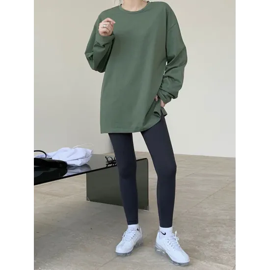 Original Solid Long Sleeve T-Shirts Tops Original Solid Long Sleeve T-Shirts Tops