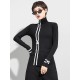 Black Printed High-Neck Long Sleeve T-Shirt Black Printed High-Neck Long Sleeve T-Shirt