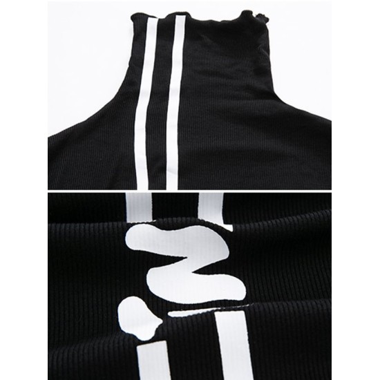 Black Printed High-Neck Long Sleeve T-Shirt Black Printed High-Neck Long Sleeve T-Shirt