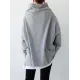 Urban Black&Gray High-Neck Long Sleeve Oversize T-Shirt Urban Black&Gray High-Neck Long Sleeve Oversize T-Shirt