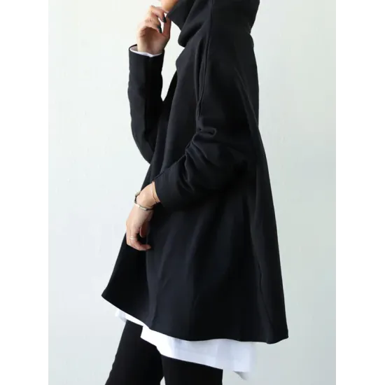 Urban Black&Gray High-Neck Long Sleeve Oversize T-Shirt Urban Black&Gray High-Neck Long Sleeve Oversize T-Shirt