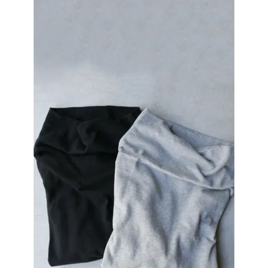 Urban Black&Gray High-Neck Long Sleeve Oversize T-Shirt Urban Black&Gray High-Neck Long Sleeve Oversize T-Shirt