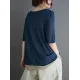 Artistic False Two Loose Ramie Cotton Half Sleeve Shirt Artistic False Two Loose Ramie Cotton Half Sleeve Shirt