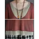 Artistic False Two Loose Ramie Cotton Half Sleeve Shirt Artistic False Two Loose Ramie Cotton Half Sleeve Shirt