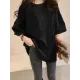 Casual Loose Puff Sleeve Round-Neck T-Shirts Tops Casual Loose Puff Sleeve Round-Neck T-Shirts Tops