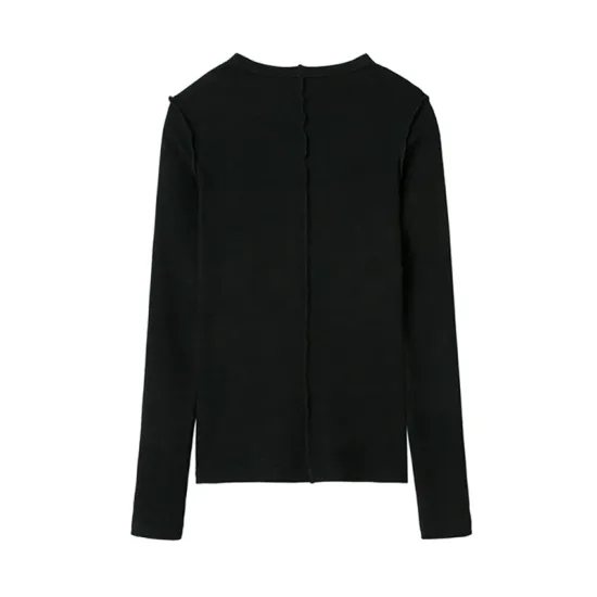 Simple Solid Color Round-Neck Long Sleeves T-Shirt Simple Solid Color Round-Neck Long Sleeves T-Shirt