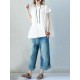 Vintage Solid Color Split-Joint Pleated Embroidered Hollow Lace Round-Neck Short Sleeves T-Shirt Vintage Solid Color Split-Joint Pleated Embroidered Hollow Lace Round-Neck Short Sleeves T-Shirt