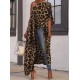 Stylish Leopard Printed Asymmetric One-Shoulder Loose T-Shirt Tops Stylish Leopard Printed Asymmetric One-Shoulder Loose T-Shirt Tops