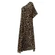 Stylish Leopard Printed Asymmetric One-Shoulder Loose T-Shirt Tops Stylish Leopard Printed Asymmetric One-Shoulder Loose T-Shirt Tops