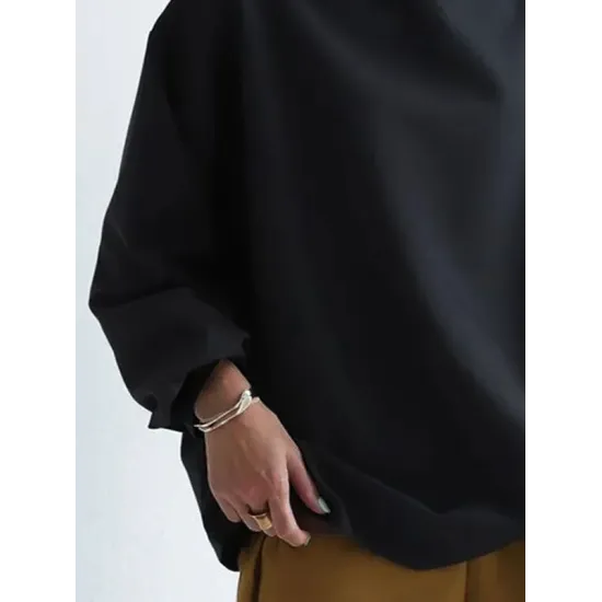 Casual Solid Color High-Neck Long Sleeves T-Shirt Casual Solid Color High-Neck Long Sleeves T-Shirt