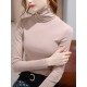 Simple 9 Colors High-Neck Long Sleeves T-Shirt Top Simple 9 Colors High-Neck Long Sleeves T-Shirt Top