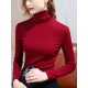 Simple 9 Colors High-Neck Long Sleeves T-Shirt Top Simple 9 Colors High-Neck Long Sleeves T-Shirt Top
