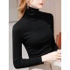 Simple 9 Colors High-Neck Long Sleeves T-Shirt Top Simple 9 Colors High-Neck Long Sleeves T-Shirt Top