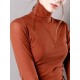 13 Colors High-Neck Solid Color Long Sleeves T-Shirt Top 13 Colors High-Neck Solid Color Long Sleeves T-Shirt Top