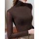 13 Colors High-Neck Solid Color Long Sleeves T-Shirt Top 13 Colors High-Neck Solid Color Long Sleeves T-Shirt Top