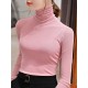 13 Colors High-Neck Solid Color Long Sleeves T-Shirt Top 13 Colors High-Neck Solid Color Long Sleeves T-Shirt Top