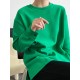 3 Colors Loose Casual Solid Color Split-Side T-Shirt Top 3 Colors Loose Casual Solid Color Split-Side T-Shirt Top