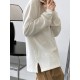3 Colors Loose Casual Solid Color Split-Side T-Shirt Top 3 Colors Loose Casual Solid Color Split-Side T-Shirt Top
