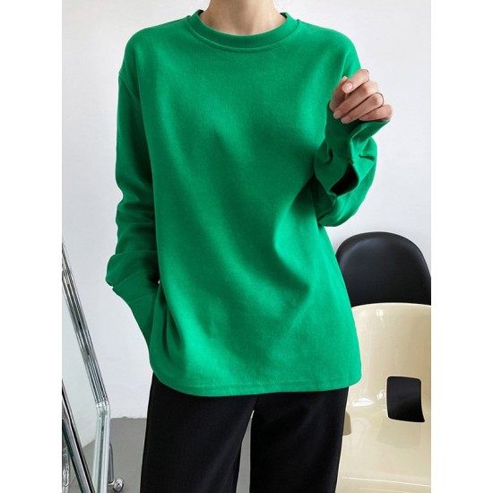 3 Colors Loose Casual Solid Color Split-Side T-Shirt Top 3 Colors Loose Casual Solid Color Split-Side T-Shirt Top