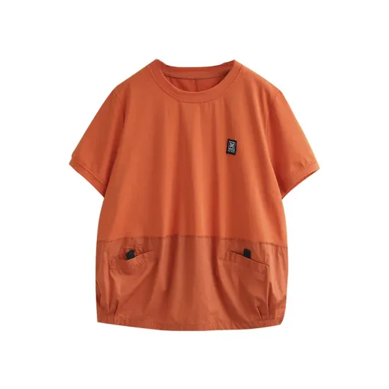 Split-Joint Loose Short Sleeves Round-Neck T-Shirts Tops Split-Joint Loose Short Sleeves Round-Neck T-Shirts Tops