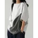 Contrast Color Batwing Sleeves Half Sleeves Round-neck T-Shirts Tops Contrast Color Batwing Sleeves Half Sleeves Round-neck T-Shirts Tops