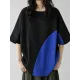 Contrast Color Batwing Sleeves Half Sleeves Round-neck T-Shirts Tops Contrast Color Batwing Sleeves Half Sleeves Round-neck T-Shirts Tops