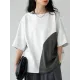 Contrast Color Batwing Sleeves Half Sleeves Round-neck T-Shirts Tops Contrast Color Batwing Sleeves Half Sleeves Round-neck T-Shirts Tops