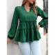 Solid Color Long Sleeves Loose V-Neck T-Shirts Tops Solid Color Long Sleeves Loose V-Neck T-Shirts Tops