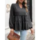 Solid Color Long Sleeves Loose V-Neck T-Shirts Tops Solid Color Long Sleeves Loose V-Neck T-Shirts Tops