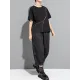 Asymmetric Split-Joint Zipper Loose Short Sleeves Round-neck T-Shirts Tops Asymmetric Split-Joint Zipper Loose Short Sleeves Round-neck T-Shirts Tops