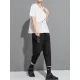 Asymmetric Split-Joint Zipper Loose Short Sleeves Round-neck T-Shirts Tops Asymmetric Split-Joint Zipper Loose Short Sleeves Round-neck T-Shirts Tops
