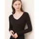 Casual Skinny Long Sleeves Solid Color V-Neck T-Shirts Casual Skinny Long Sleeves Solid Color V-Neck T-Shirts