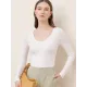 Casual Skinny Long Sleeves Solid Color V-Neck T-Shirts Casual Skinny Long Sleeves Solid Color V-Neck T-Shirts