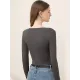 Casual Skinny Long Sleeves Solid Color V-Neck T-Shirts Casual Skinny Long Sleeves Solid Color V-Neck T-Shirts