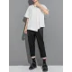 Asymmetric Solid Color Split-Joint Loose Short Sleeves Round-Neck T-Shirts Tops