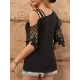 Asymmetric Hollow Solid Color Loose Short Sleeves Cold Shoulder T-Shirts Asymmetric Hollow Solid Color Loose Short Sleeves Cold Shoulder T-Shirts