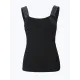 Elasticity Rhinestone Split-Joint Skinny Sleeveless Spaghetti-Neck Vest Top Elasticity Rhinestone Split-Joint Skinny Sleeveless Spaghetti-Neck Vest Top