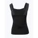 Elasticity Rhinestone Split-Joint Skinny Sleeveless Spaghetti-Neck Vest Top Elasticity Rhinestone Split-Joint Skinny Sleeveless Spaghetti-Neck Vest Top
