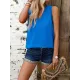 Solid Color Split-Joint Loose Sleeveless V-Neck Vest Top Solid Color Split-Joint Loose Sleeveless V-Neck Vest Top